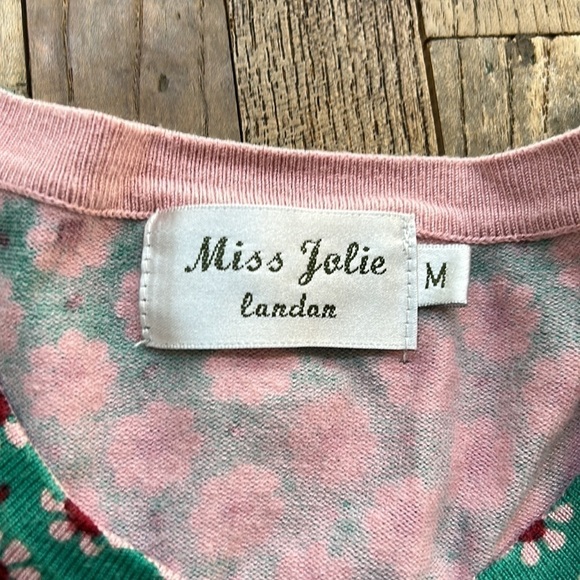 Miss Jolie London Green Daisy Cardigan - Picture 4 of 7